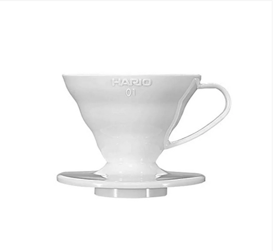 Hario V60-01 Plastic Coffee Dripper (White)